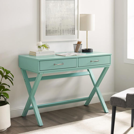 Penney 2-Drawer Desk, Turquoise