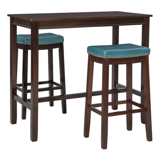 Claridge 3Pc Bar Set Brown Blue