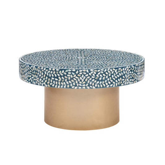 Sariah Capiz Coffee Table Teal Blue