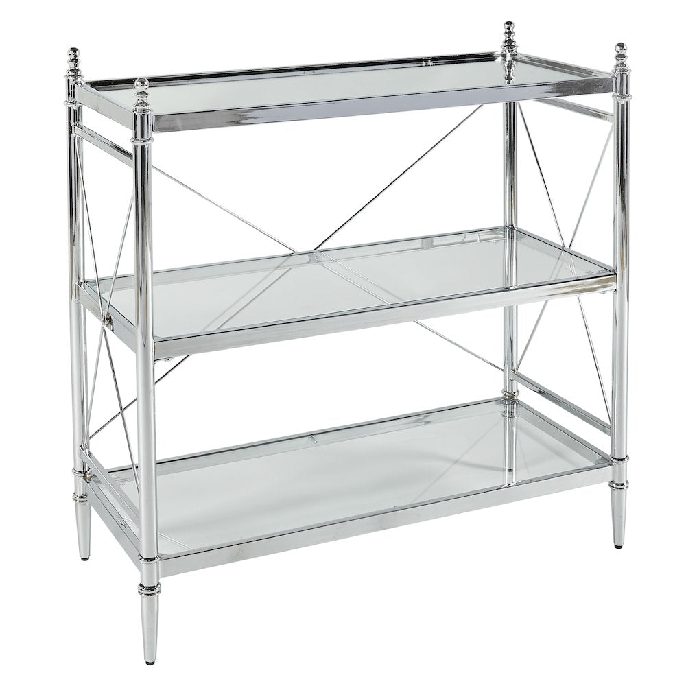 Pinnacle Chrome And Glass Floor Console