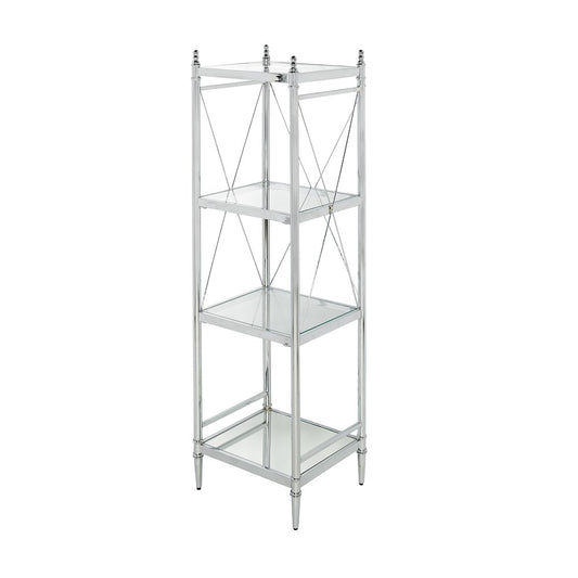 Pinnacle Chrome And Glass Four Tier Shelf