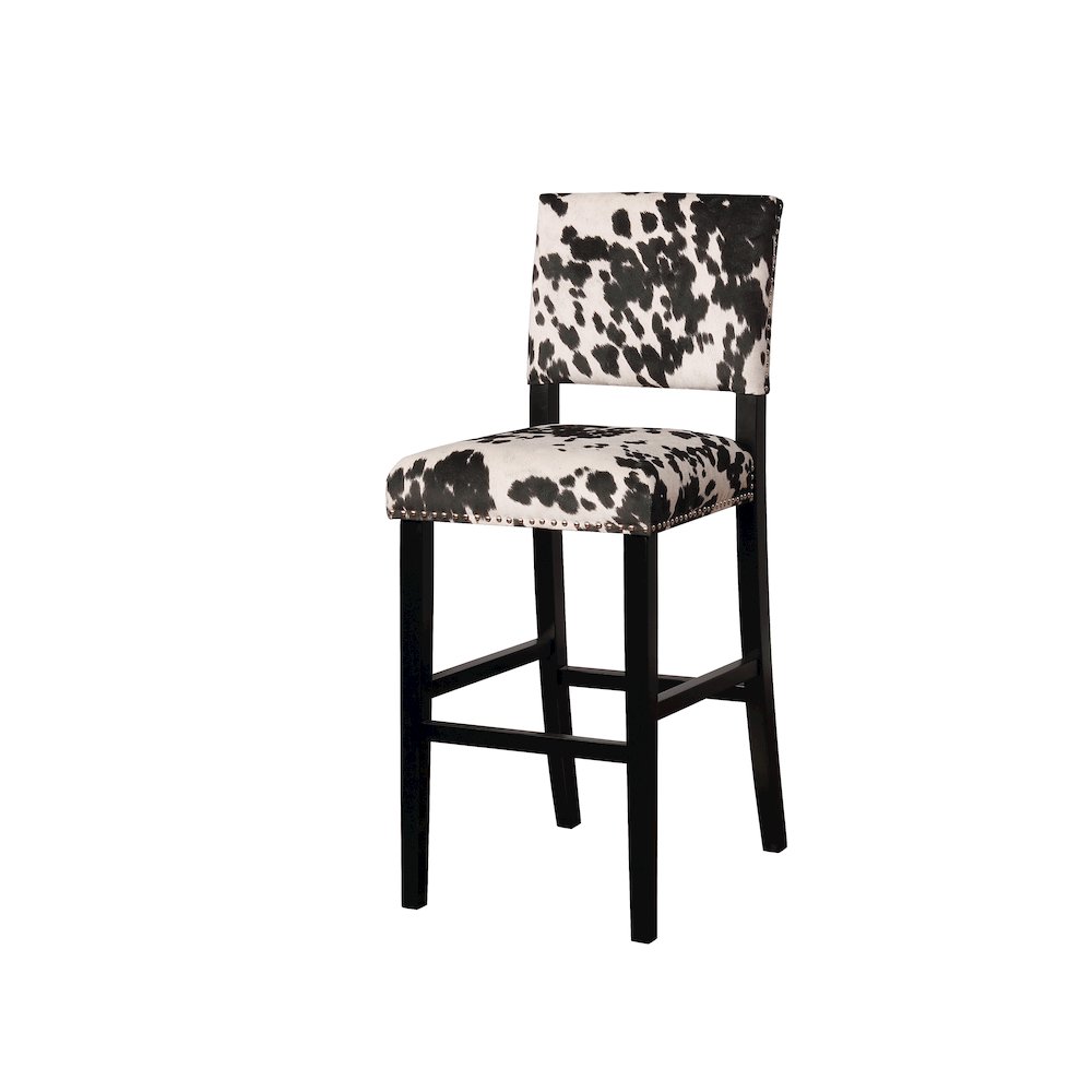 Corey Black Cow Print Bar Stool