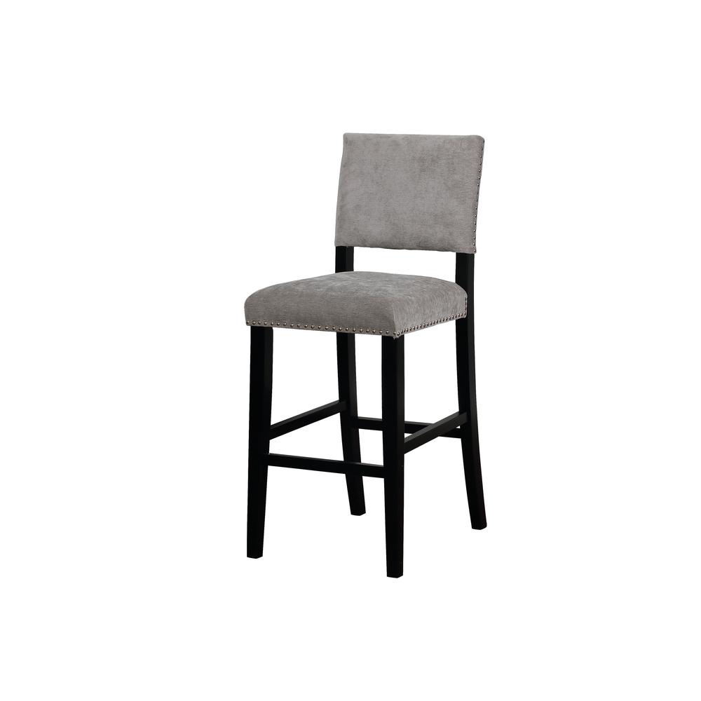 Corey Dark Gray Washed Velvet Bar Stool