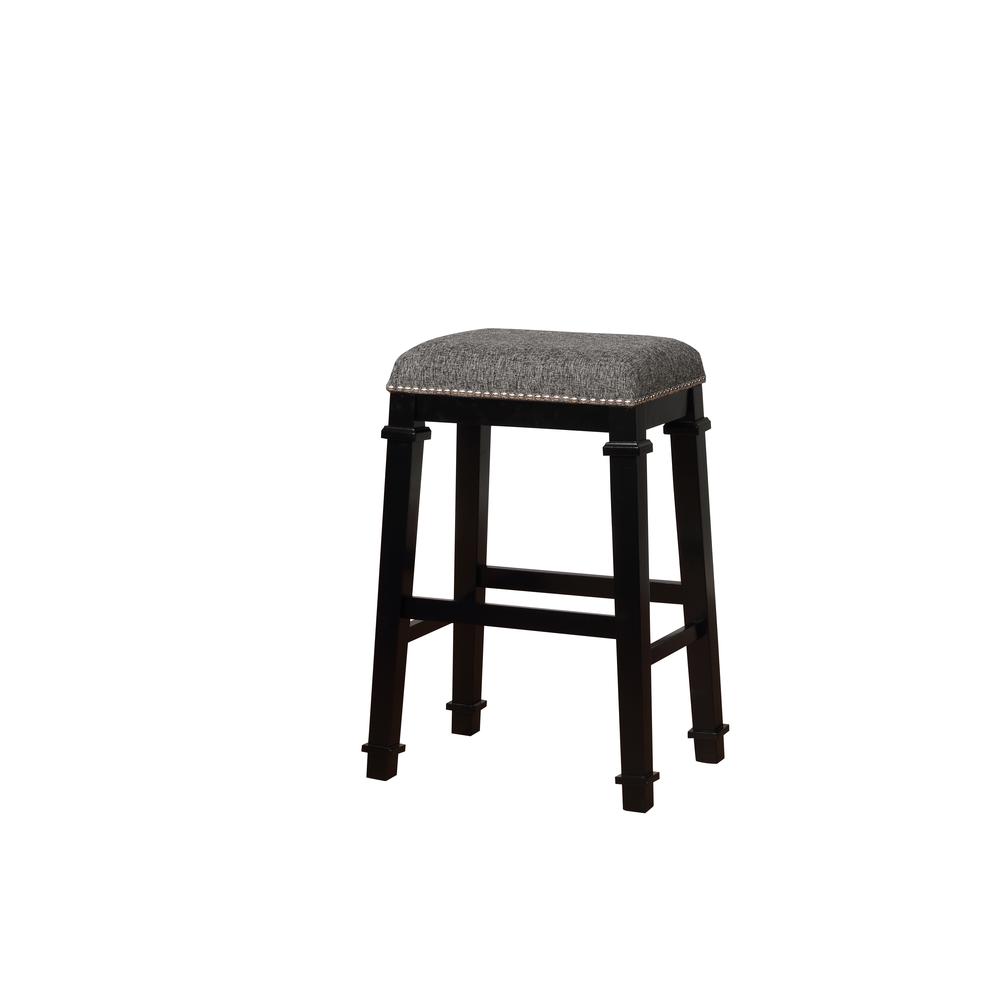 Kennedy Black And White Tweed Backless Bar Stool