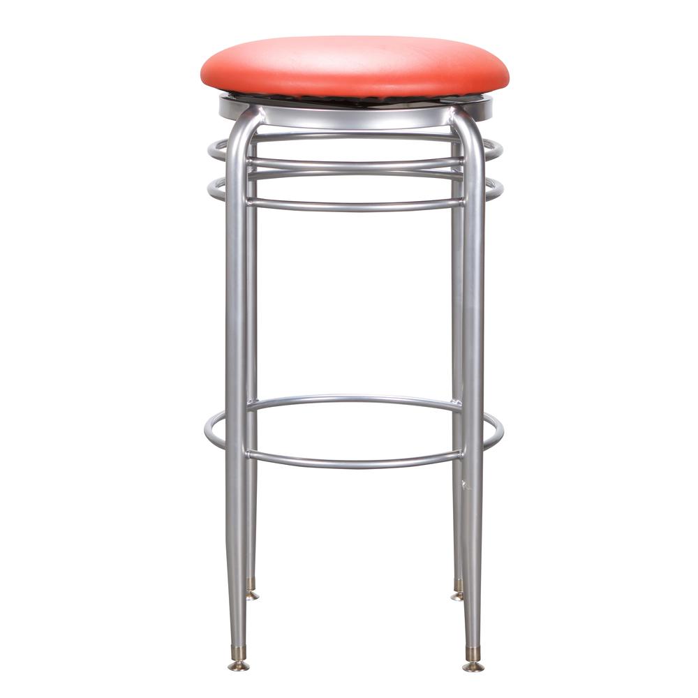 Kaiser Metal Barstool Swivel Silver / Red