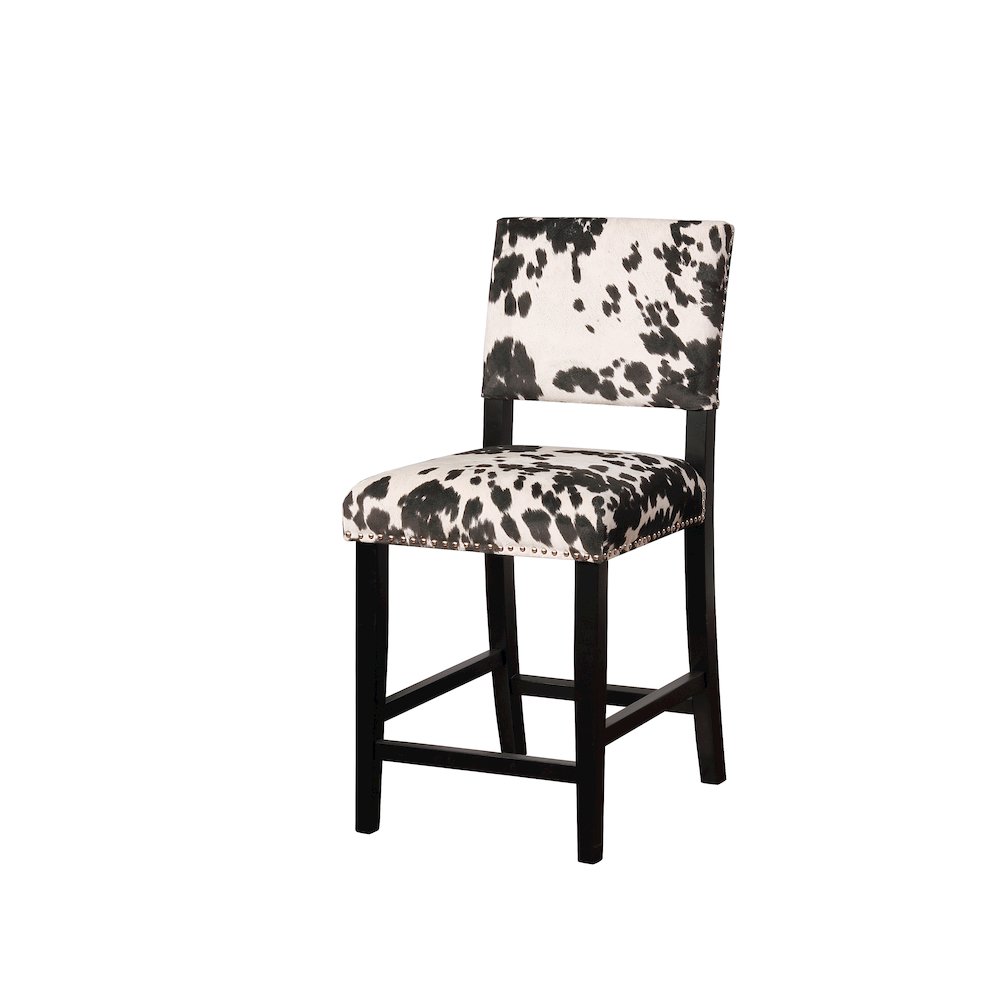 Corey Black Cow Print Counter Stool