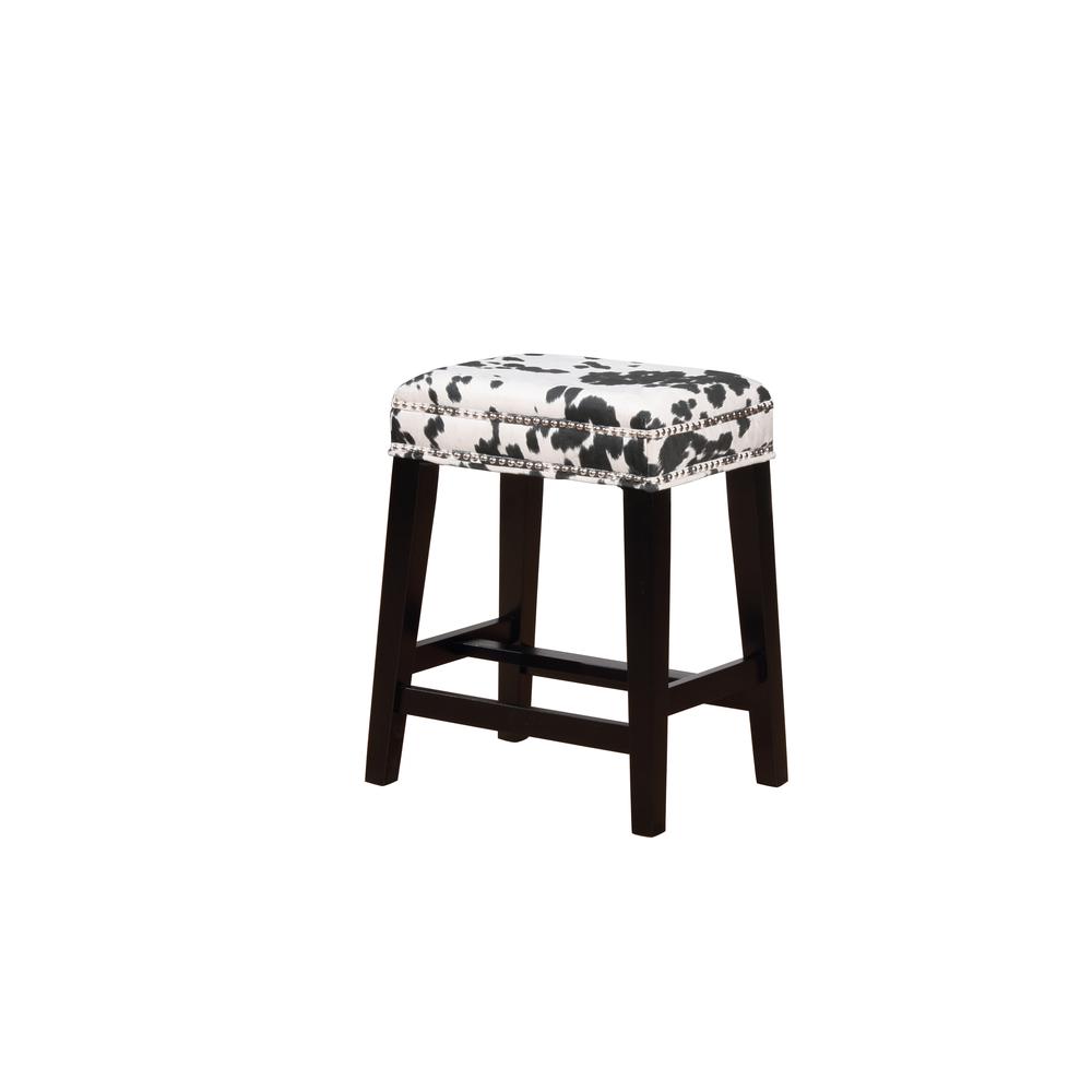 Walt Black Cow Print Counter Stool