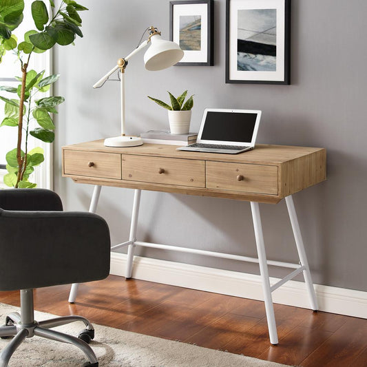 Cailan 3 Drawer Desk White