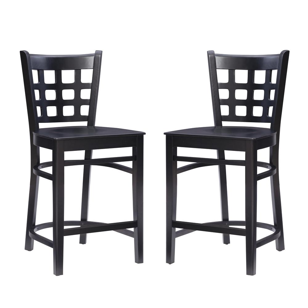 Lola Counter Stool Wood Seat Black