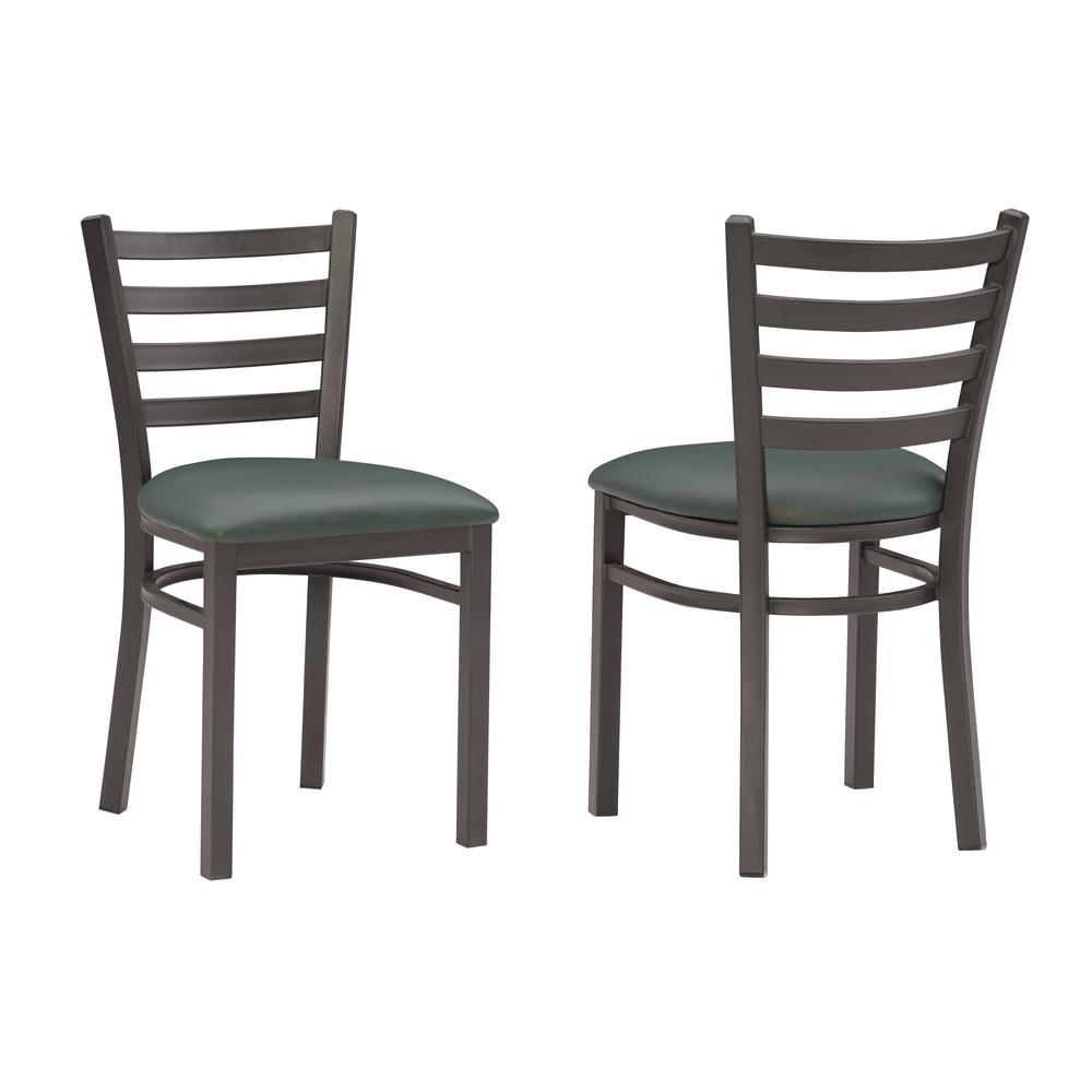 Baxter Metal Side Chair Black Green Set Of 2