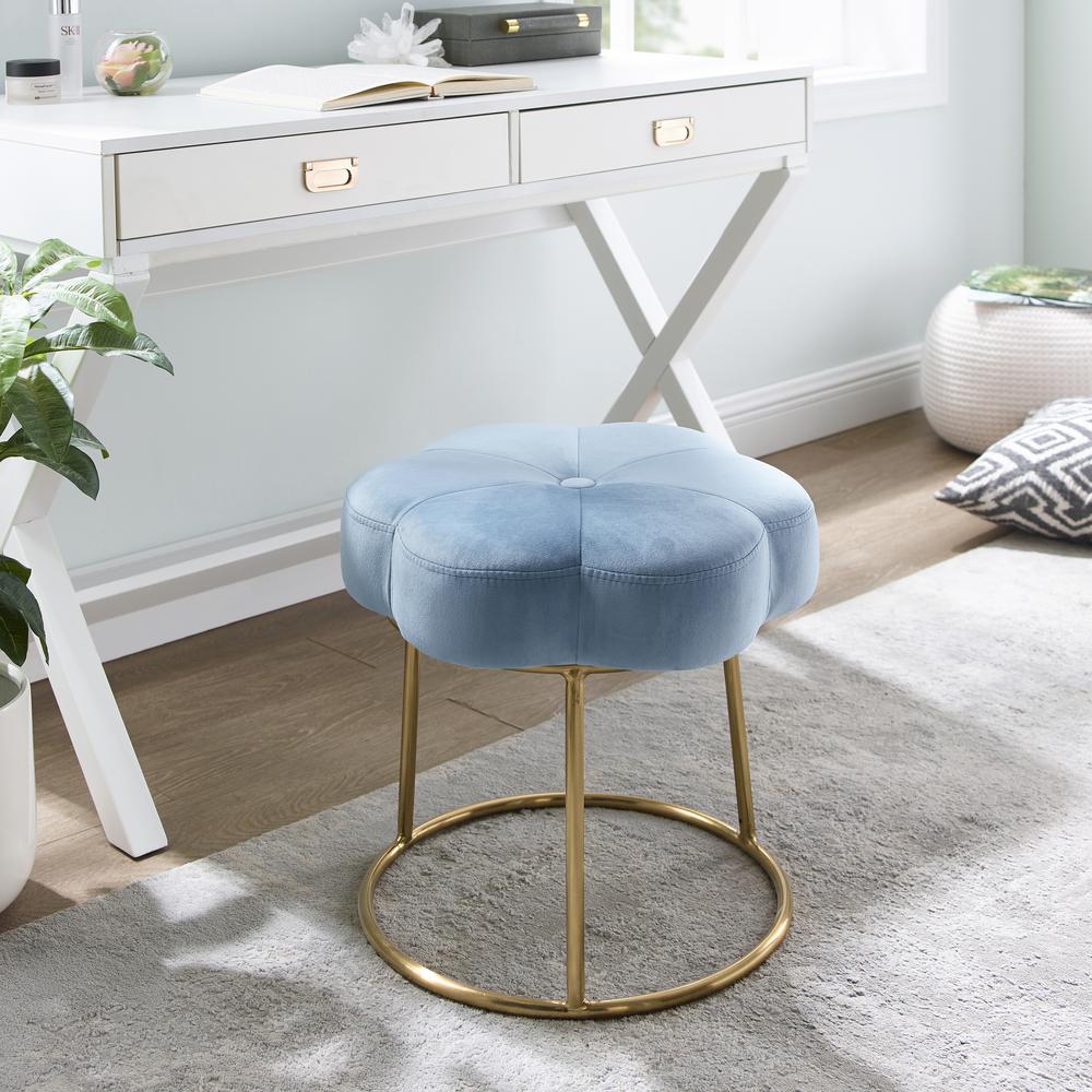 Seraphina Accent Vanity Stool, Blue