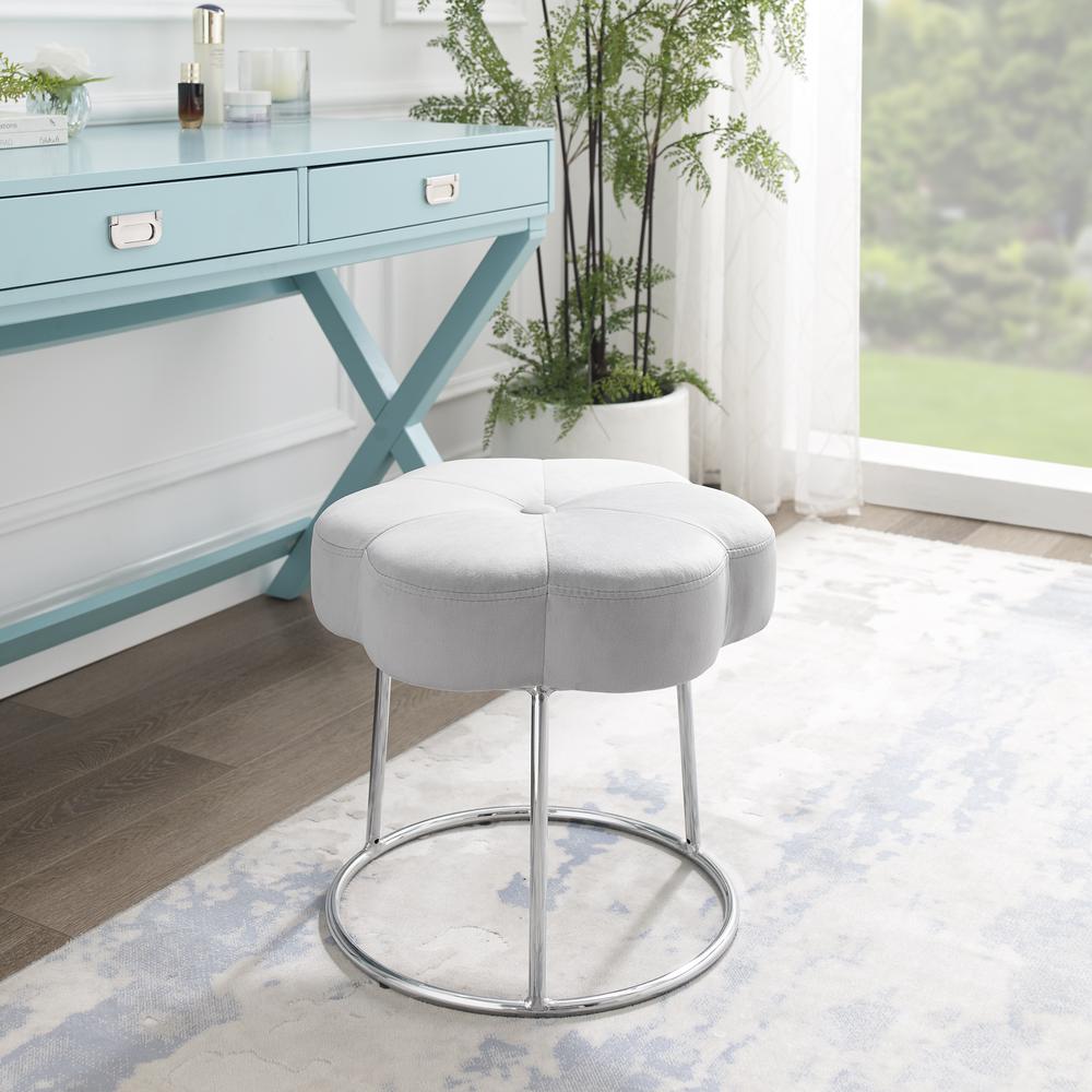 Seraphina Accent Vanity Stool, Grey