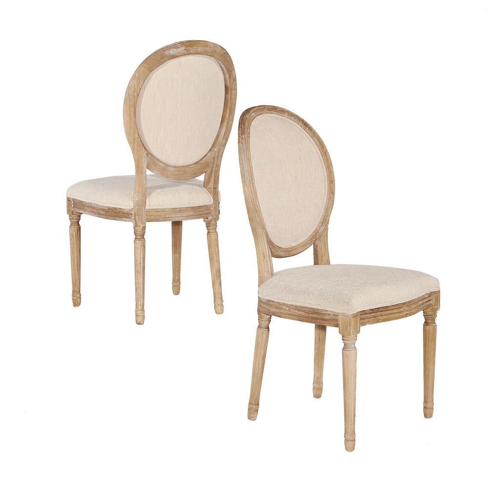 Avalon Linen Oval Back Chair Set Of Two