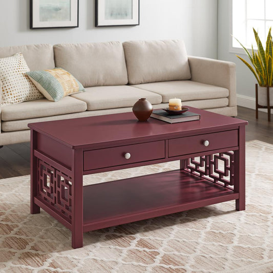 Whitley Two-Drawer Coffee Table, Merlot