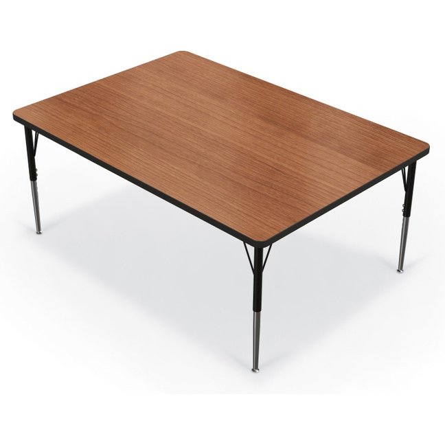 Activity Table - 48"X60" Rectangle - Amber Cherry Top Surface - Black Edgeband