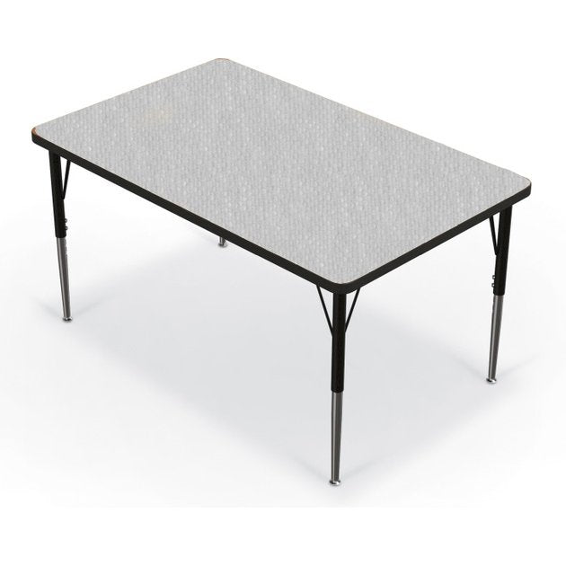 Activity Table - 30"X48" Rectangle - Gray Nebula Top Surface - Black Edgeband