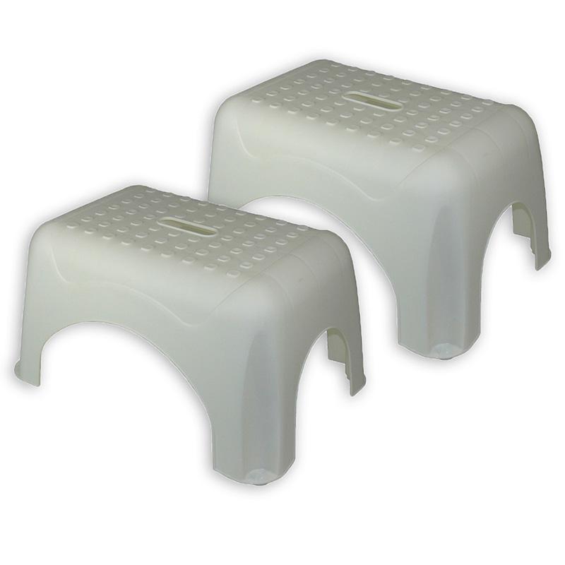 Step Stool, White, Pack of 2