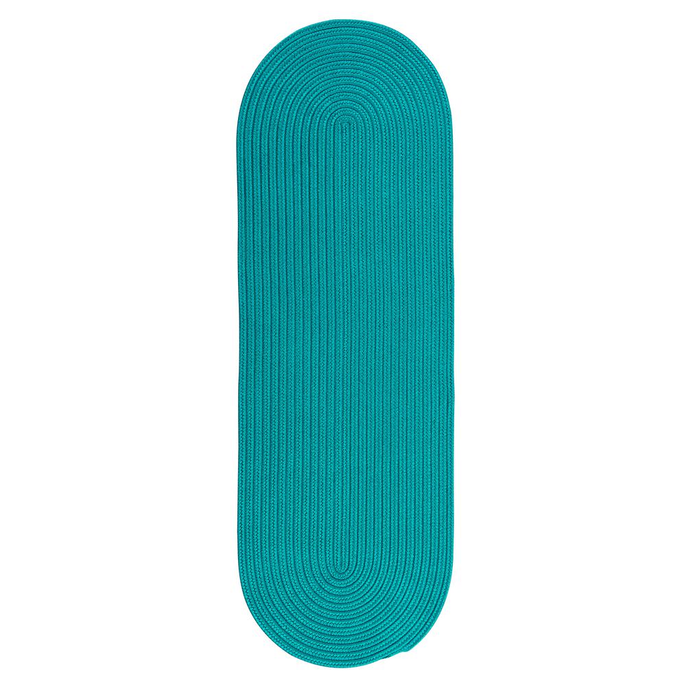 Reversible Flat-Braid (Oval) Runner - Aqua 2'4"x15'