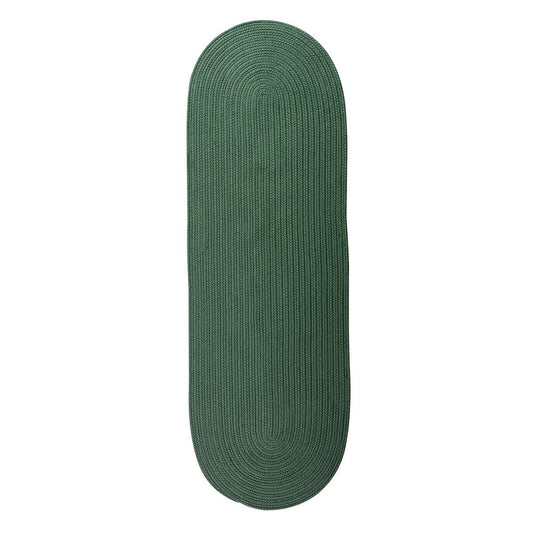 Reversible Flat-Braid (Oval) Runner - Hunter Green 2'4"x15'