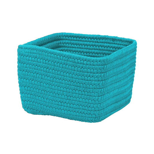 Braided Craft Basket - Aqua Blue 12"x12"x8"