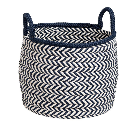 Prevé Basket - White & Navy 15"x15"x15"