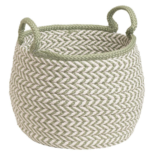 Prevé Basket - White & Green 15"x15"x15"