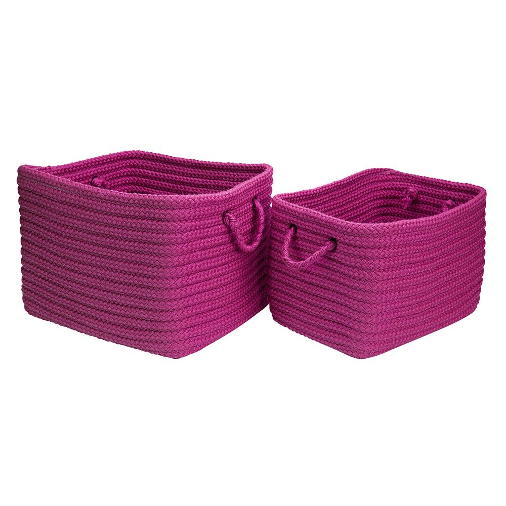 Modern Farmhouse Braided Mudroom Storage - Bright Pink 16"x12"x10"