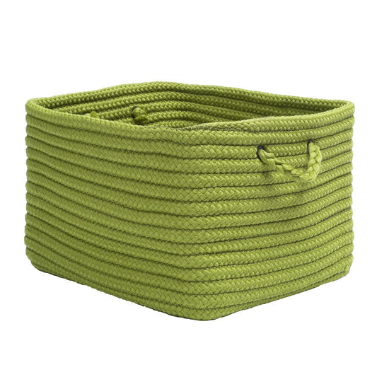 Modern Farmhouse Home Basket - Pea Green 16"x8"x10"