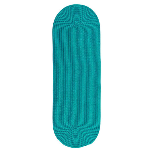 Reversible Flat-Braid (Oval) Runner - Aqua 2'4"x7'