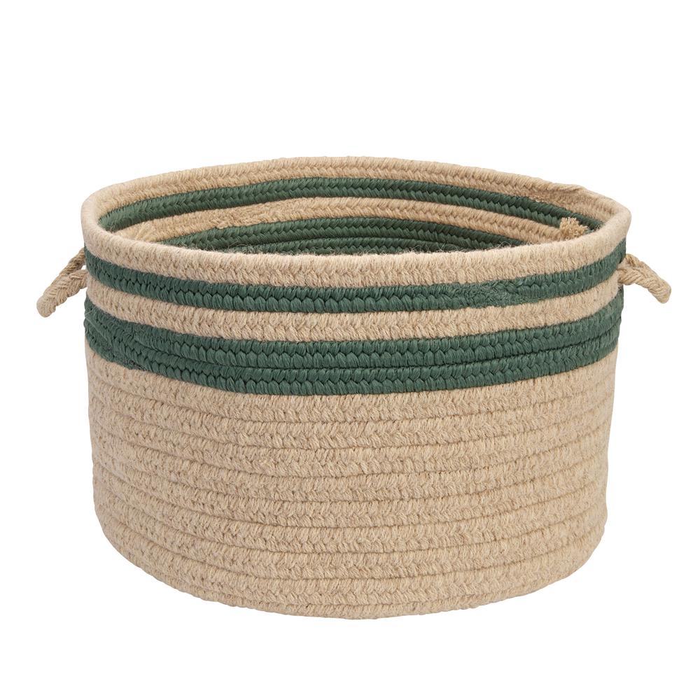 Cabin Stripe Storage - Myrtle Green 14"x10" Storage Basket