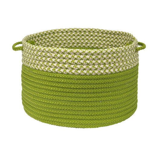 Houndstooth Dipped Basket - Lime 14"x10"