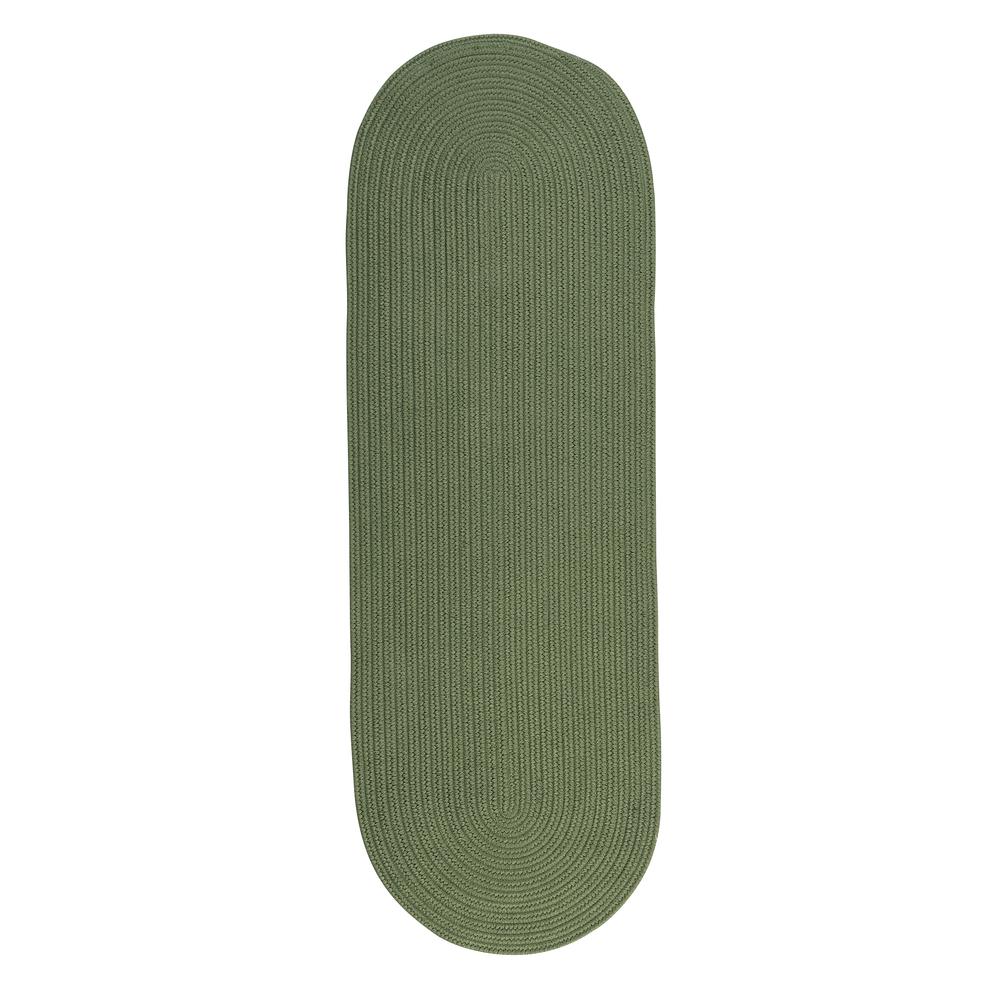 Reversible Flat-Braid (Oval) Runner - Moss Green 2'4"x14'