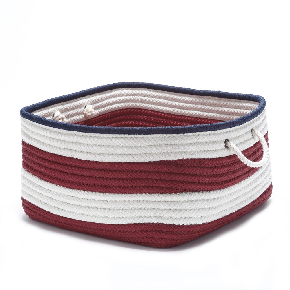 Nautical Stripe Red/Navy RECT 18x18x12