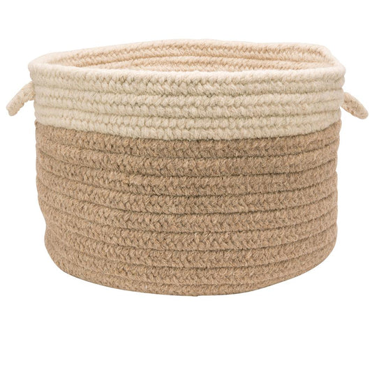 Chunky Nat Wool Dipped Basket - Beige/Nat 18"x12"