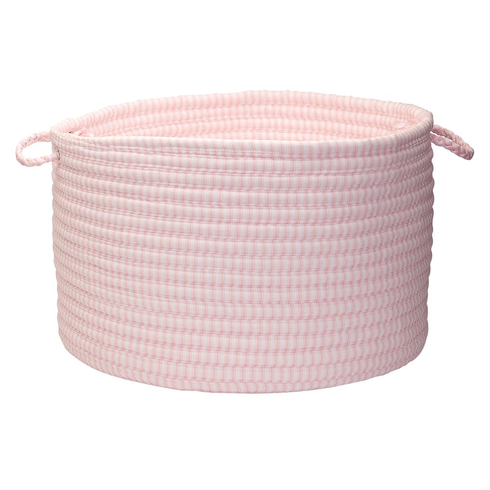 Ticking Solids Pink 18"x12" Basket