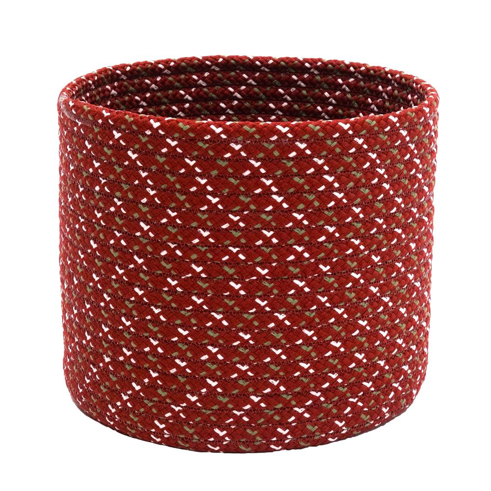 Sleighbells Woven Holiday Basket - Red Multi 12"x12"x10"