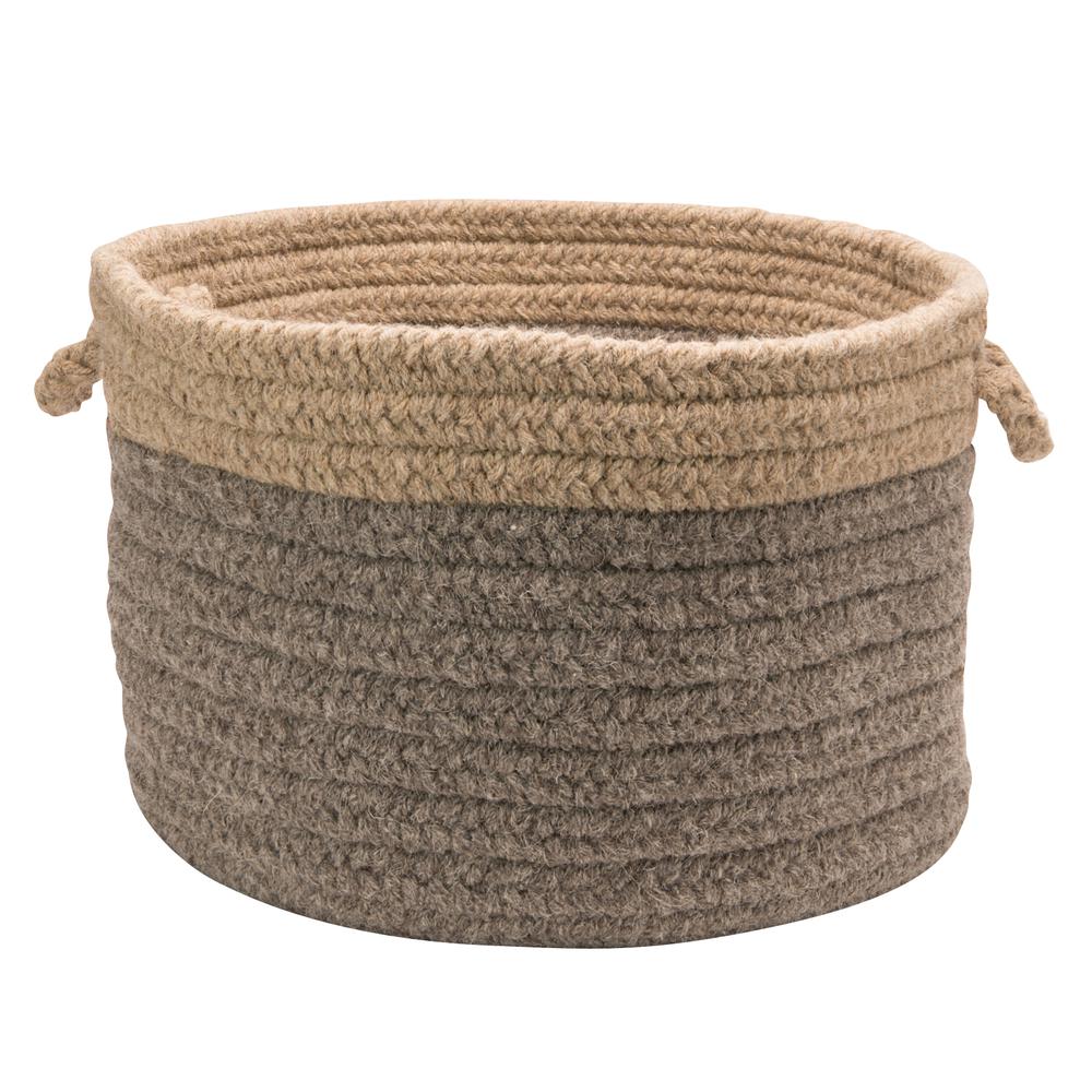 Chunky Nat Wool Dipped Basket - Dark Gray/Beige 14"x10"