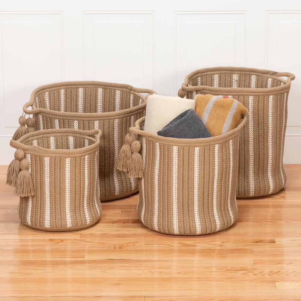 Dublin Basket - Taupe & White 20"x20"x14"