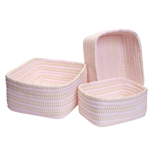 Ticking Nesting Sets- Pink Canvas Nesting Set-3