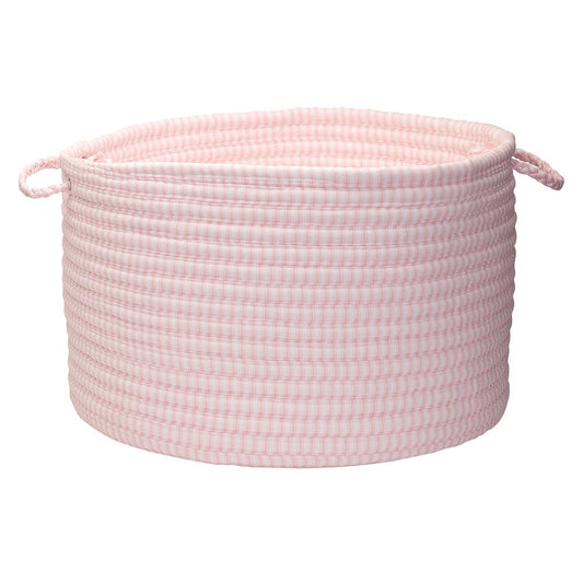 Ticking Solids Pink 14"x10" Basket