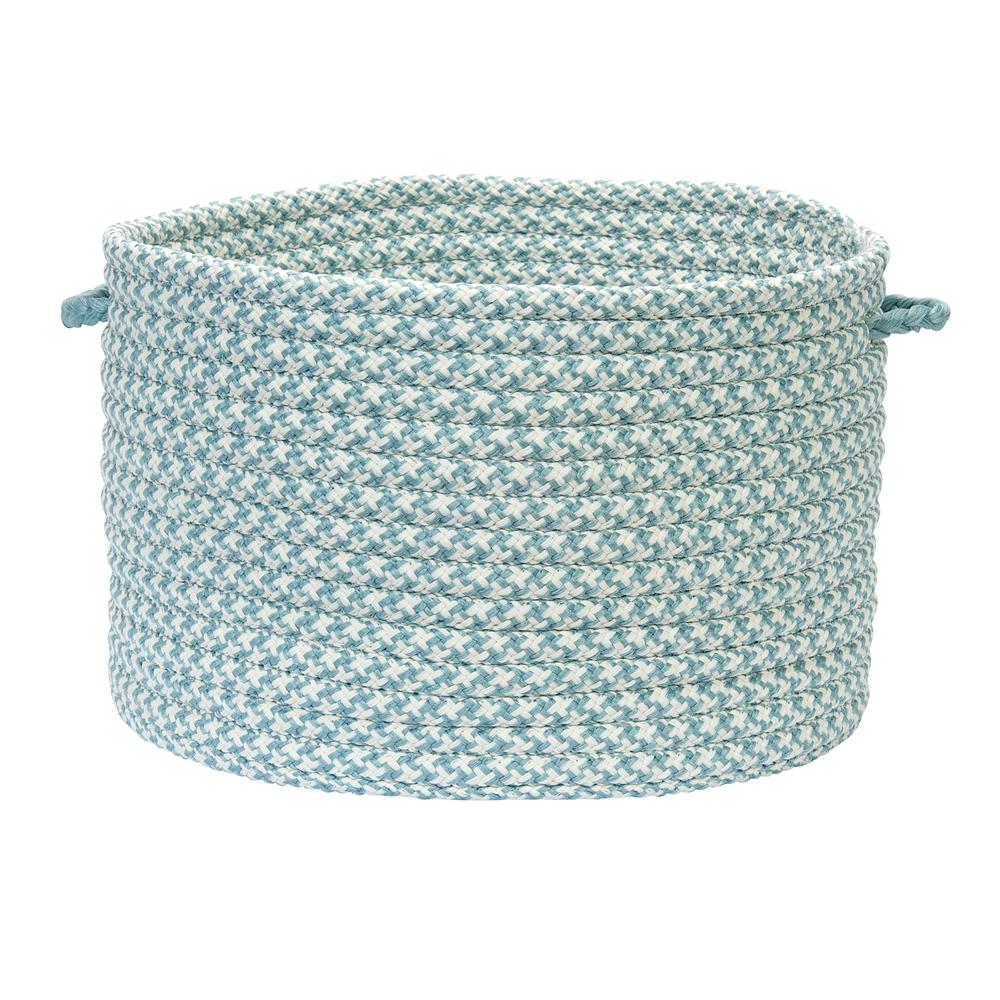 Outdoor Houndstooth Tweed- Sea Blue 14"x10" Utility Basket