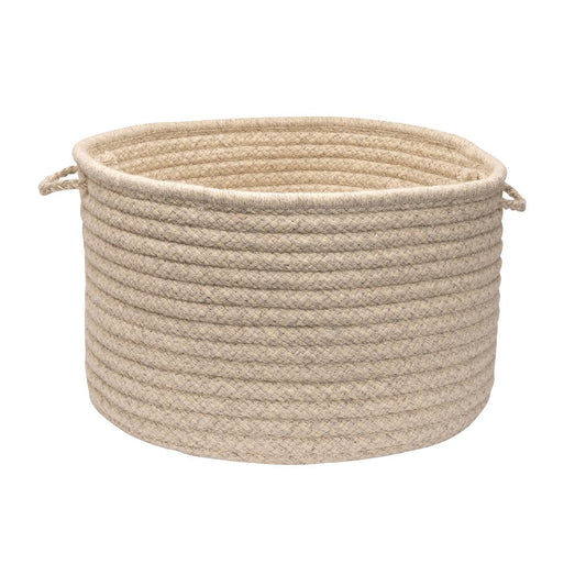 Natural Wool Houndsdtooth- Cream 24"x14" Utility Basket