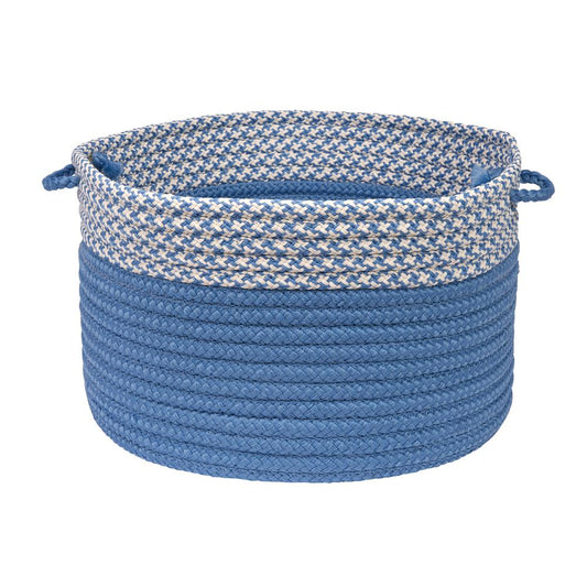 Houndstooth Dipped Basket - Blue Ice 18"x12"