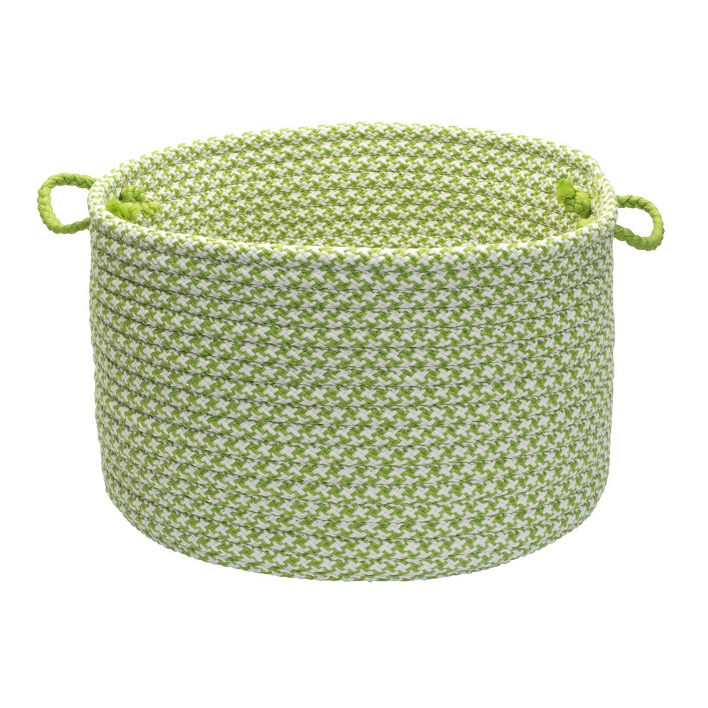 Outdoor Houndstooth Tweed- Lime 14"x10" Utility Basket