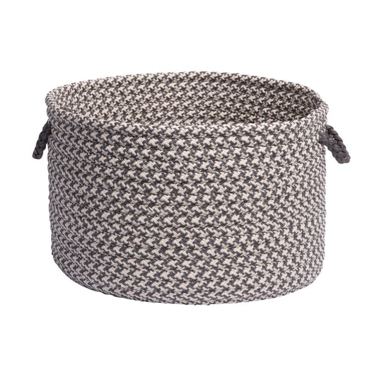 Outdoor Houndstooth Tweed- Gray Utility Basket 14"x10"