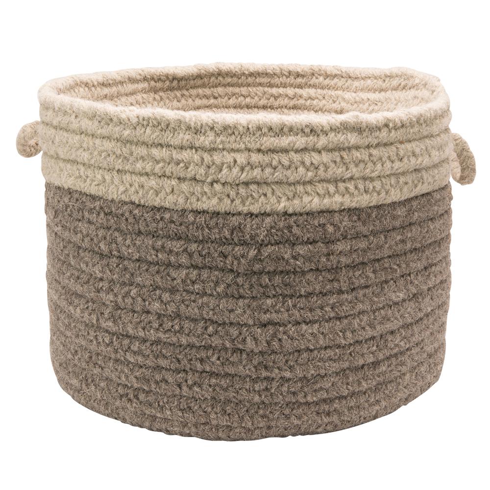 Chunky Nat Wool Dipped Basket - Dark Gray/Light Gray 24"x14"