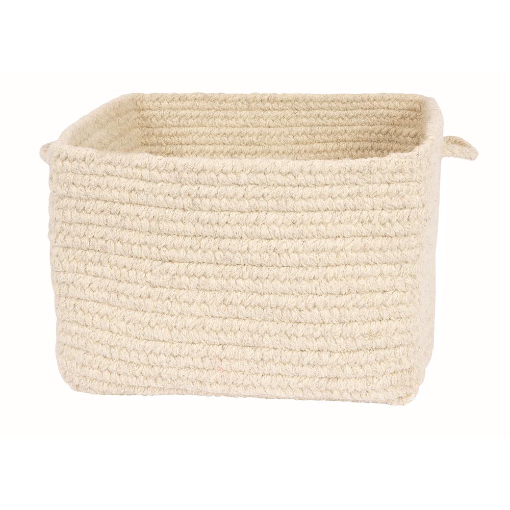 Chunky Natural Wool Square Basket - Natural 12"x8"