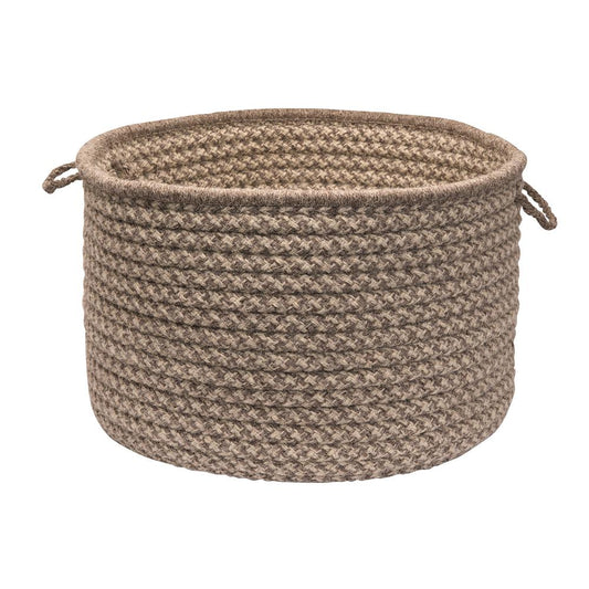 Natural Wool Houndsdtooth- Latte 24"x14" Utility Basket