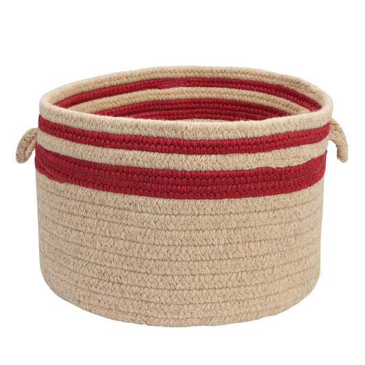 Cabin Stripe Storage - Sangria 18"x12" Storage Basket