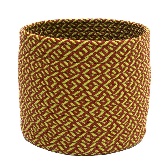 Holiday-Vibes Modern Weave Basket - Vibe Green/Red 12"x12"x10"